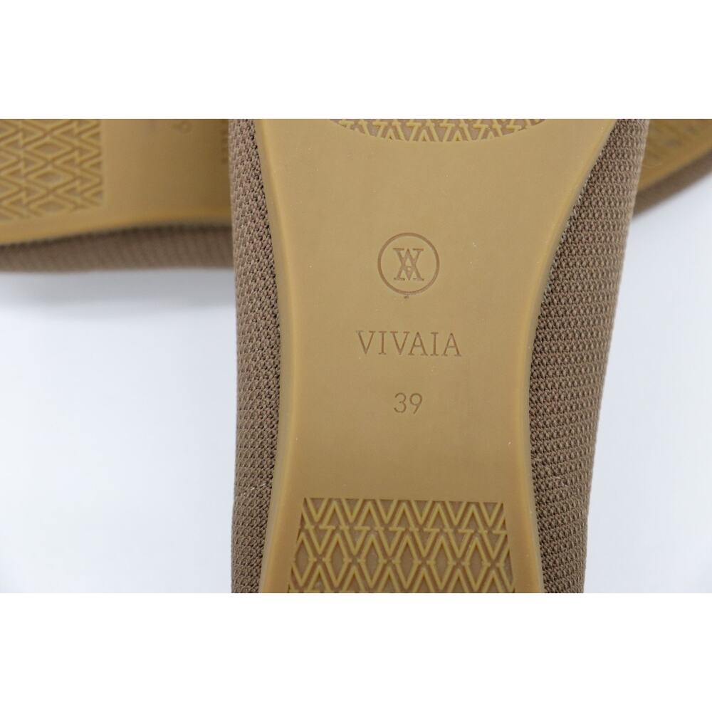Vivaia Pointed Knit Ballet Flats in Taupe. - Picture 9 of 15